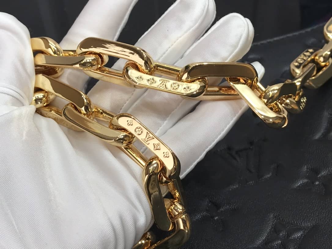 L0vis Vvtt0n Cream Coussin PM Monogram Embossed Lambskin Replica Bag Black M57793