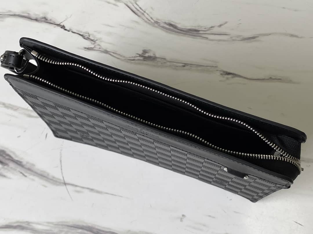 L0vis Vvtt0n Leather Standing Damier Infini 3D Cowhide Pouch Replica Black N60450