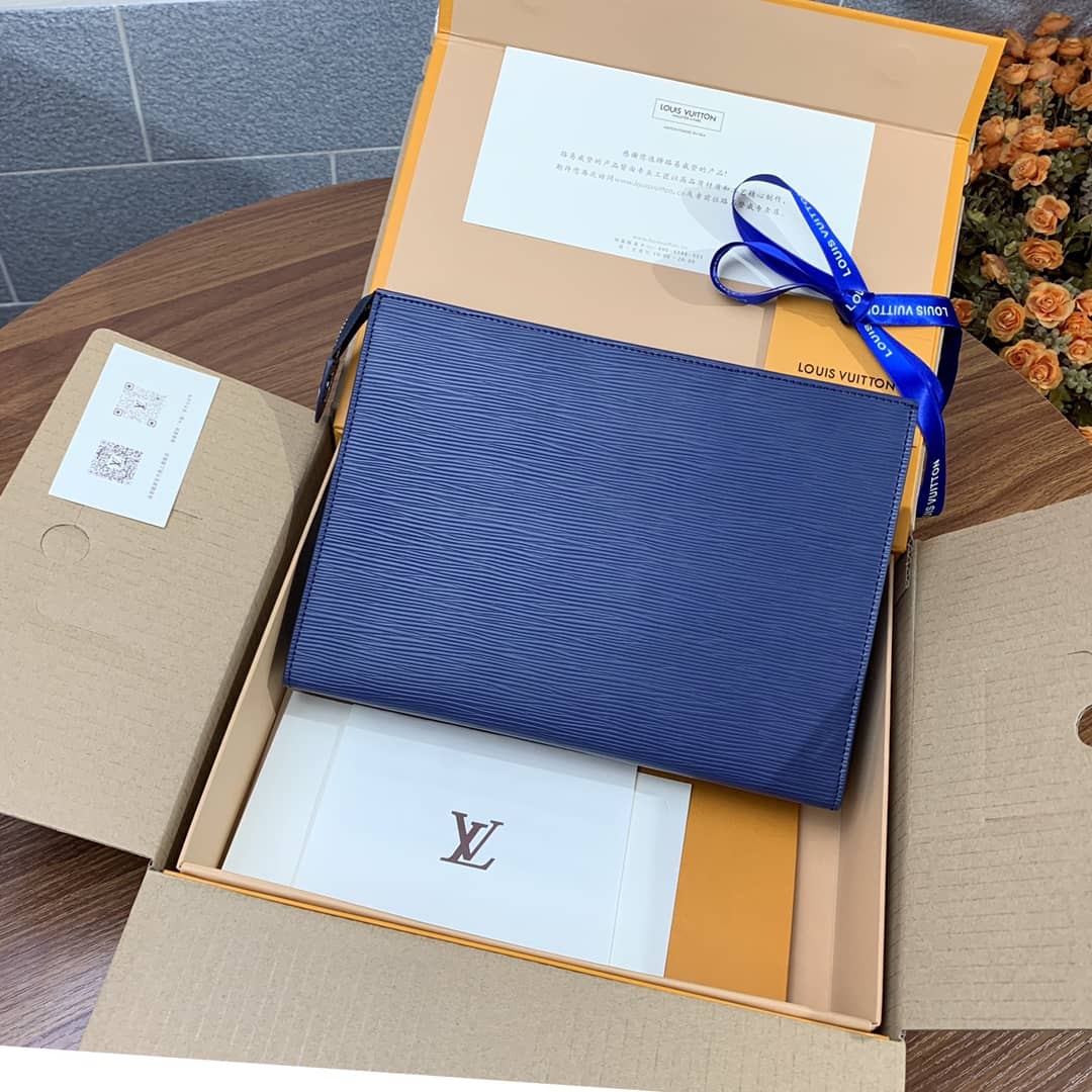 L0vis Vvtt0n Replica Toiletry Pouch 26 Epi Leather Blue M41366