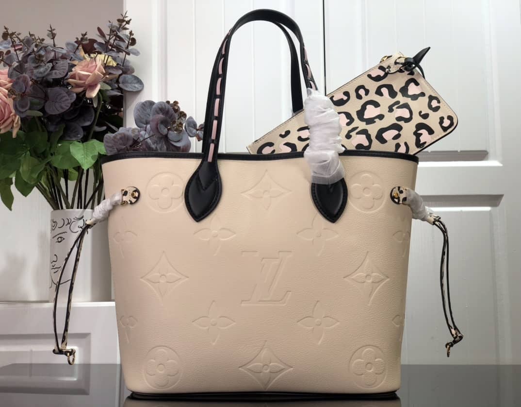 L0vis Vvtt0n Neverfull Dupe MM Monogram Empreinte Medium Bag Replica Beige M45856