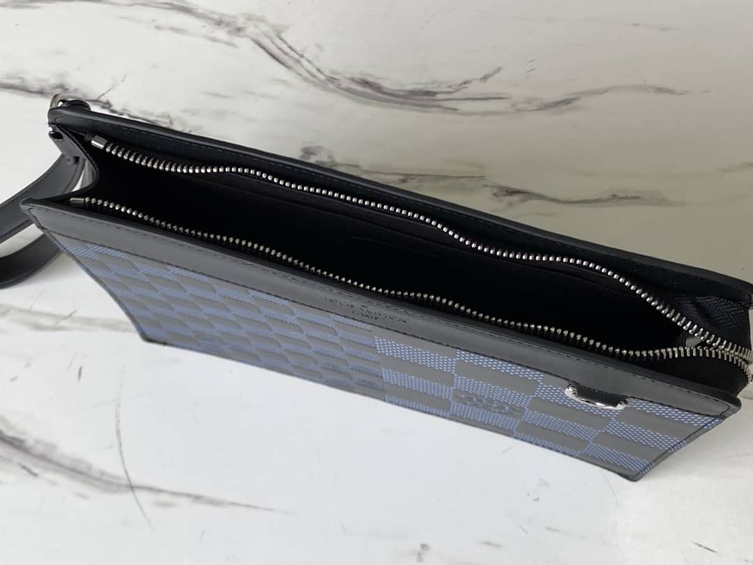 L0vis Vvtt0n Damier 3D Cowhide Leather Standing Replica Pouch N60448