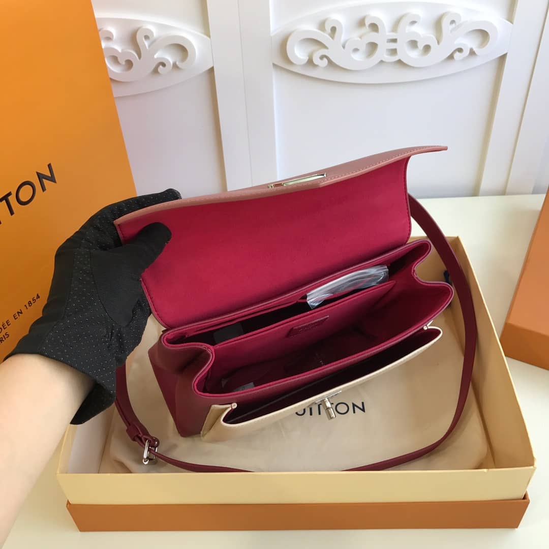 L0vis Vvtt0n MyLockMe 2way Leather Grain Replica Satchel Red M54849