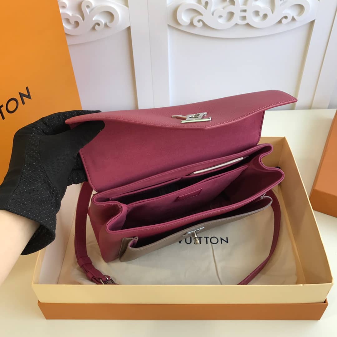 L0vis Vvtt0n MyLockMe 2way Leather Grain Replica Satchel Pink M54849