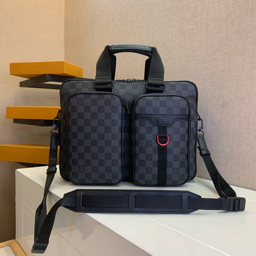 L0vis Vvtt0n Damier Graphite Coated Canvas Utility Business Bag Replica N40278