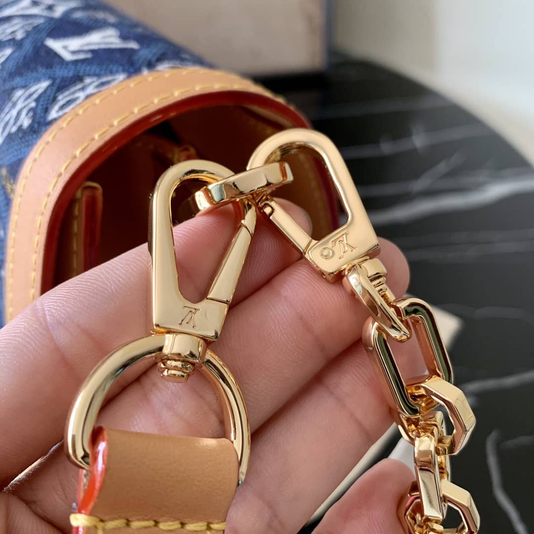 L0vis Vvtt0n Since 1854 Jacquard Pattern Dauphine MM Replica Shoulder Bag Blue M57211