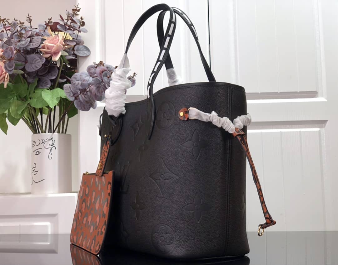 L0vis Vvtt0n Neverfull Dupe MM Monogram Empreinte Medium Bag Replica Black M45856