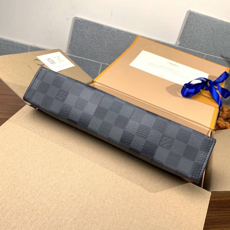 L0vis Vvtt0n Pochette Voyage MM Damier Giant Canvas Bag Replica Gray N60412