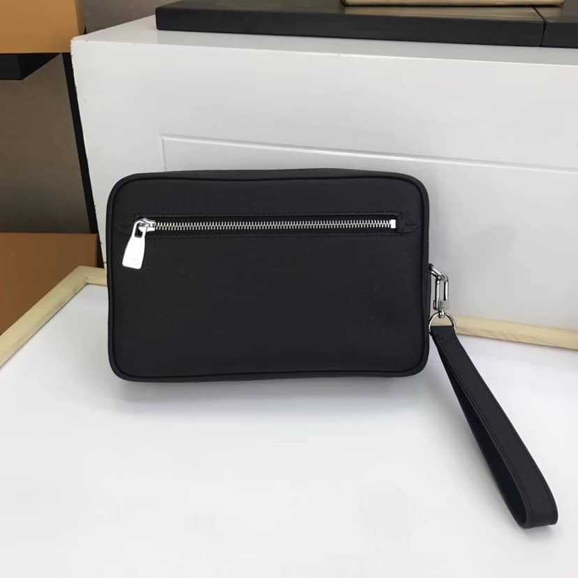 L0vis Vvtt0n Kasai Taiga Leather Canvas Replica Clutch Black M33409