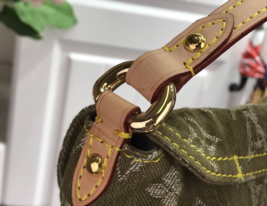 L0vis Vvtt0n Monogram Denim Mini Pleaty Replica Shoulder Bag Green M95050