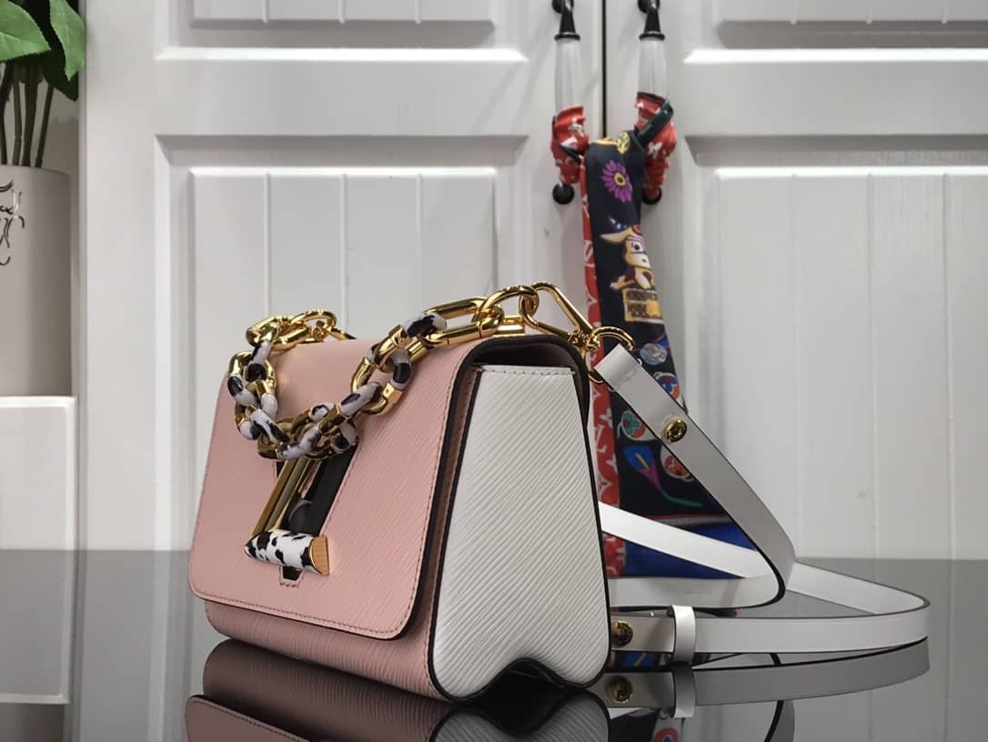 L0vis Vvtt0n Monogram 2Way Leather Twist Replica Handbag Pink M58526