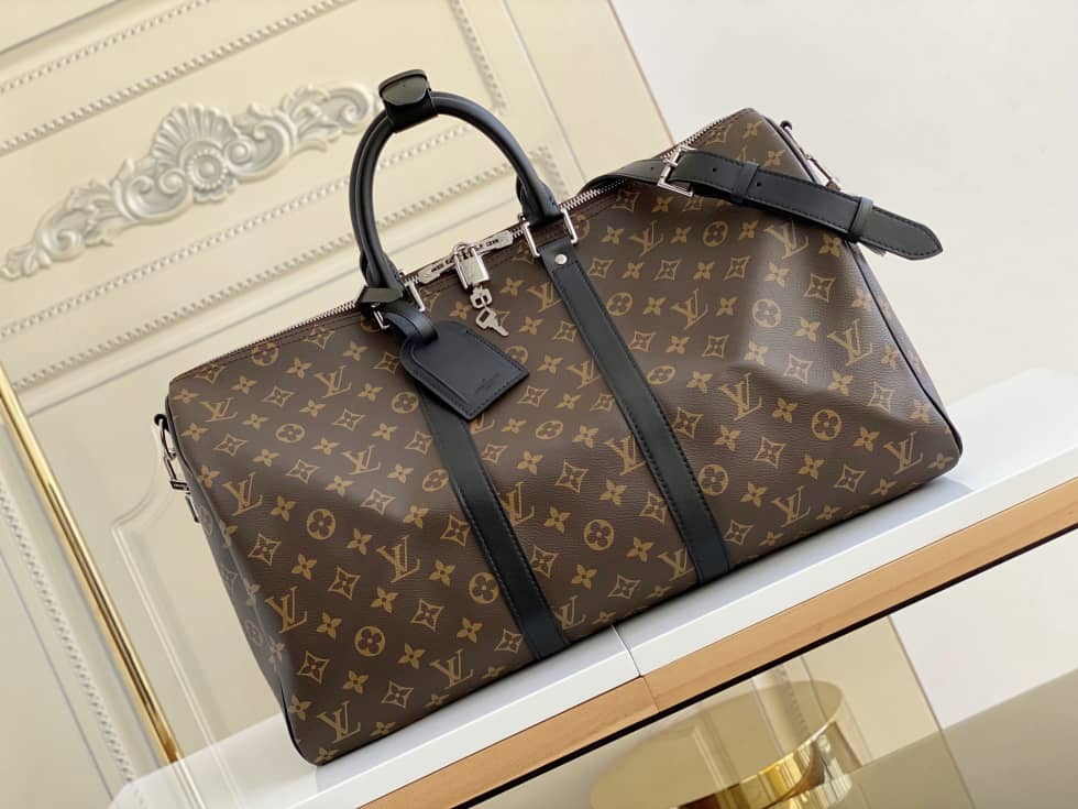LV Duffle Bag Replica Monogram Keepall Bandouliere 45 Boston Bag Brown M41418