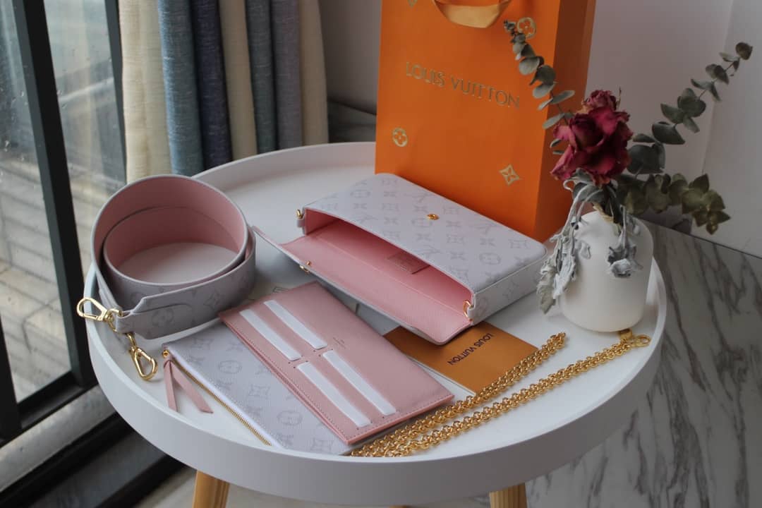 L0vis Vvtt0n Felicie Crossbody Small Canvas Leather Replica Bag White M61276