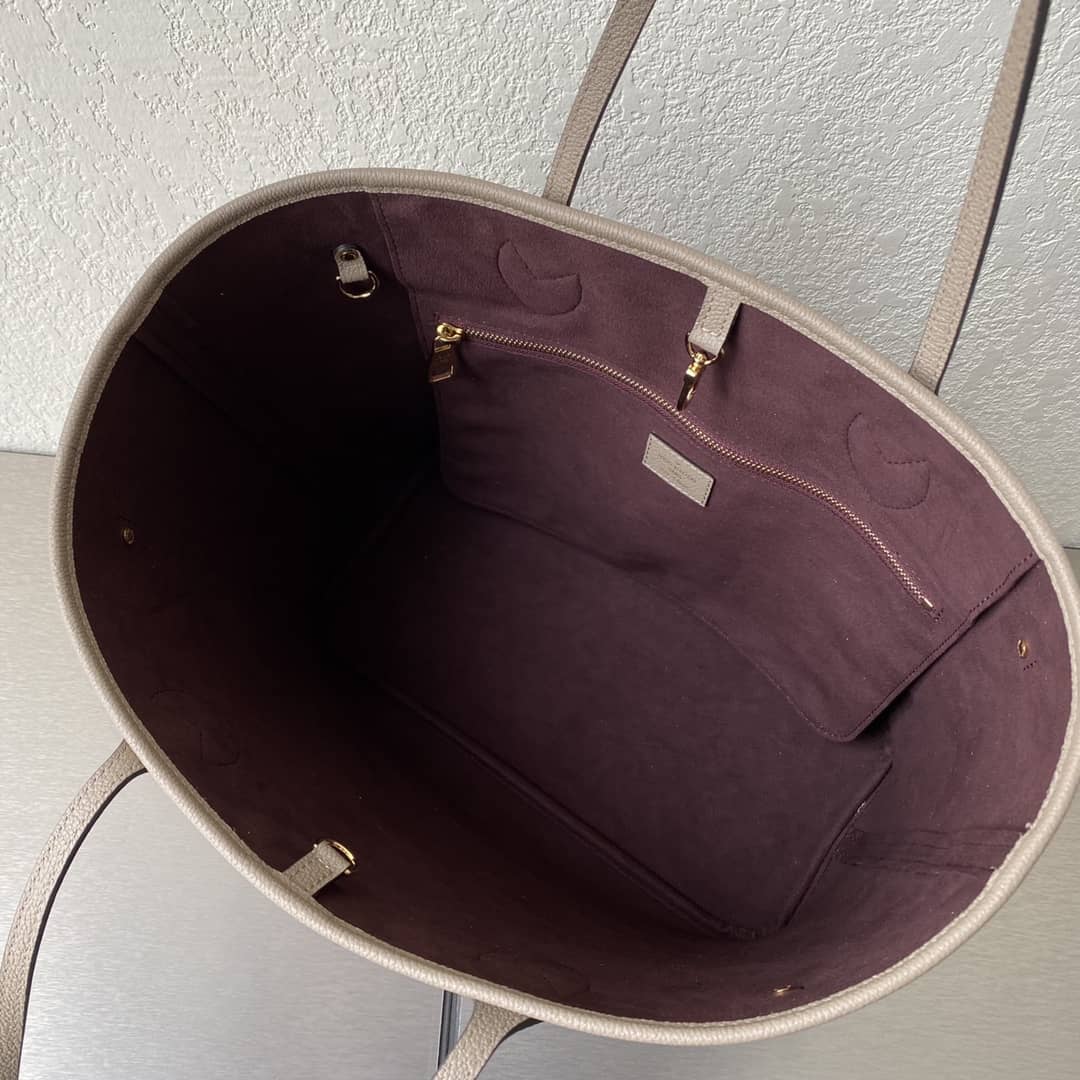 L0vis Vvtt0n Neverfull Dupe MM Monogram Empreinte Leather Bag Replica Gray M45685