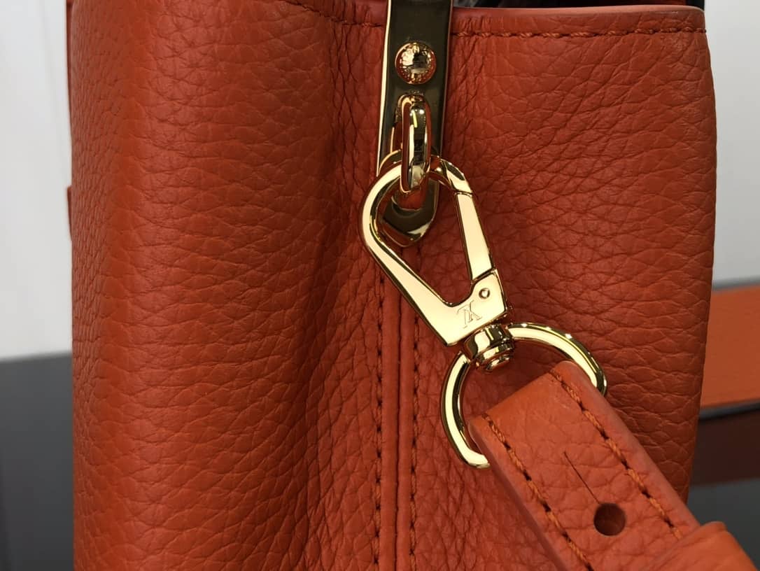 L0vis Vvtt0n Capucines Embroidery Replica Bag Orange M48865