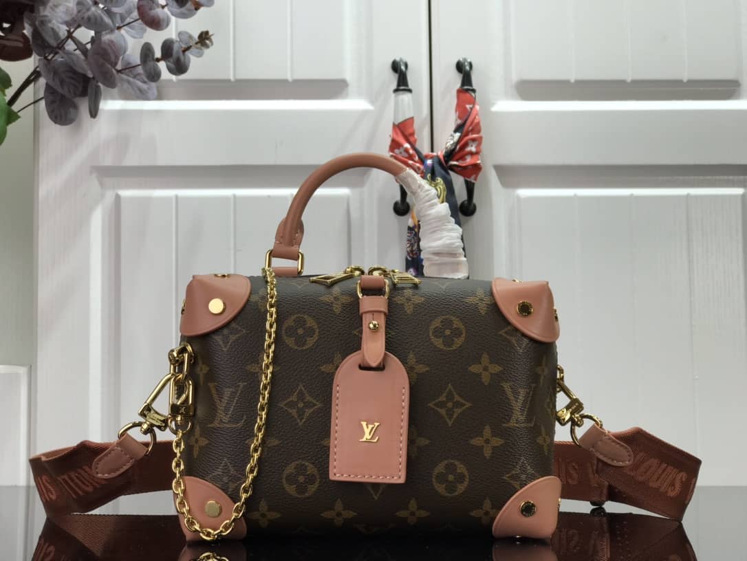 L0vis Vvtt0n Petite Malle Souple Monogram Bag Replica Pink M45571