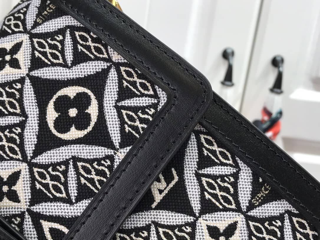 L0vis Vvtt0n Since 1854 Jacquard Pattern Dauphine MM Replica Shoulder Bag Black M57211