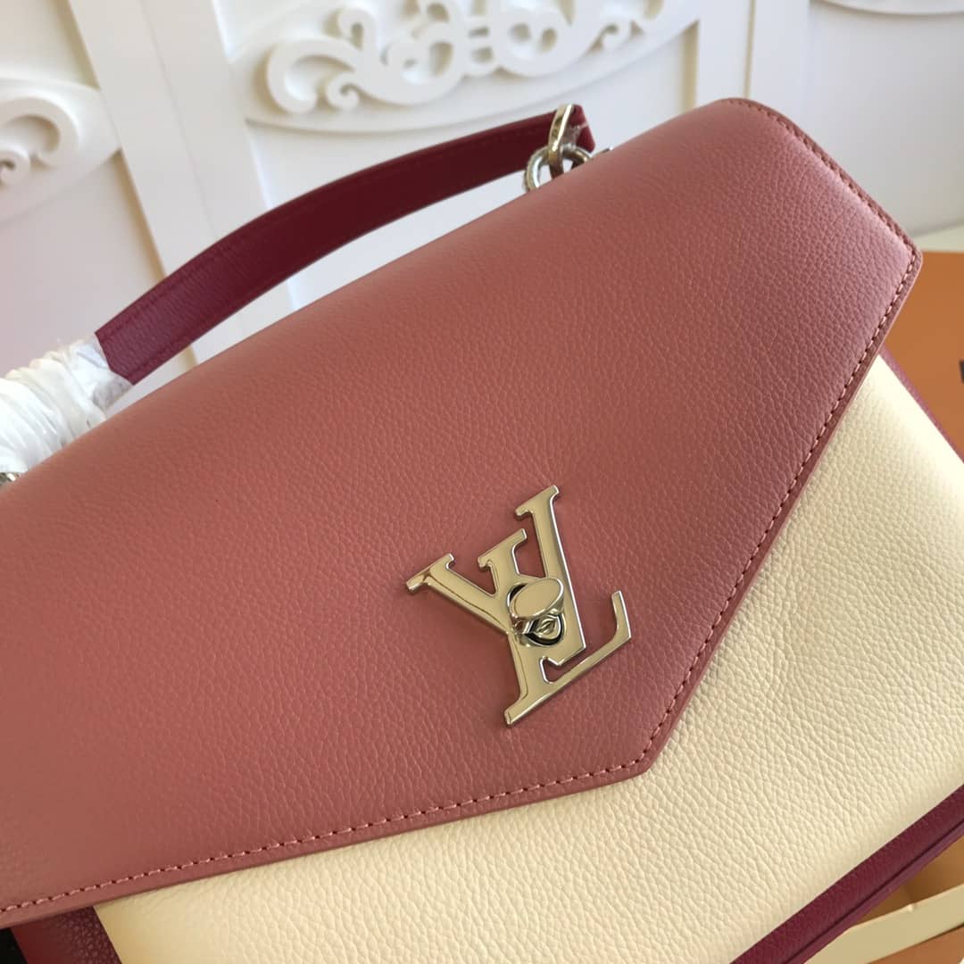 L0vis Vvtt0n MyLockMe 2way Leather Grain Replica Satchel Red M54849