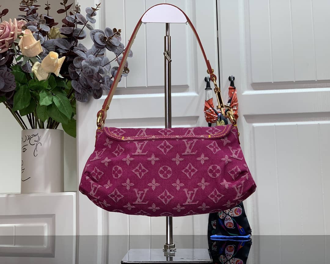 L0vis Vvtt0n Monogram Denim Mini Pleaty Replica Shoulder Bag Pink M95050