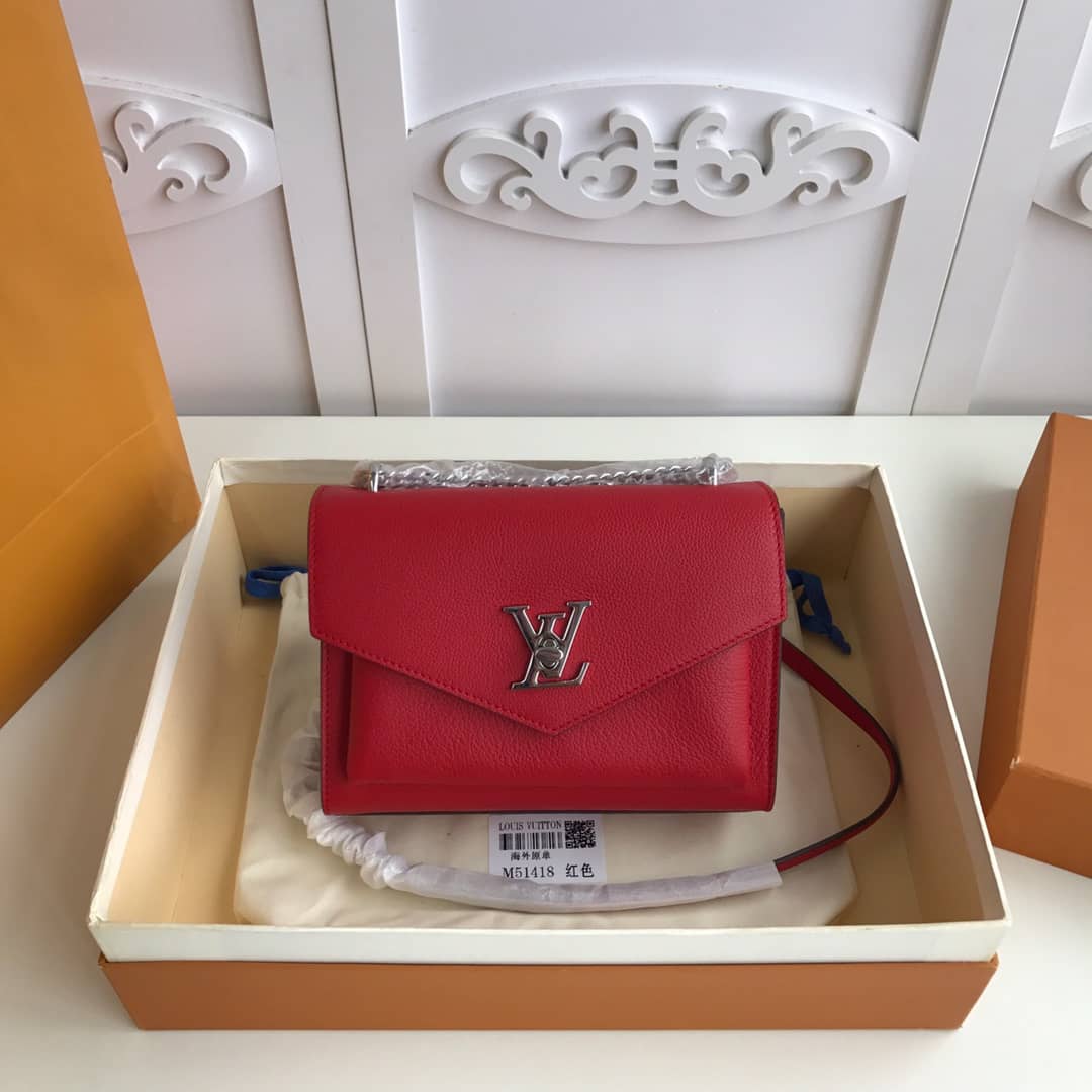 L0vis Vvtt0n MyLockMe BB Calf Chain Replica Shoulder Bag Red M51418