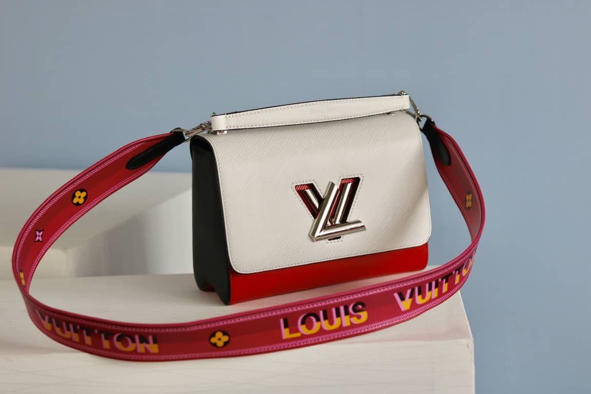 L0vis Vvtt0n Textured Epi Leather Twist Series Bag White