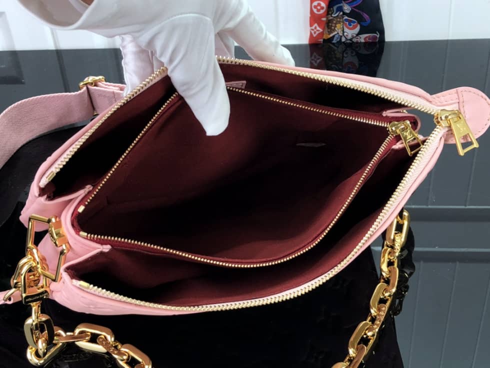 L0vis Vvtt0n Embossed Lambskin Coussin PM Pink M58628 Replica Shoulder Bag