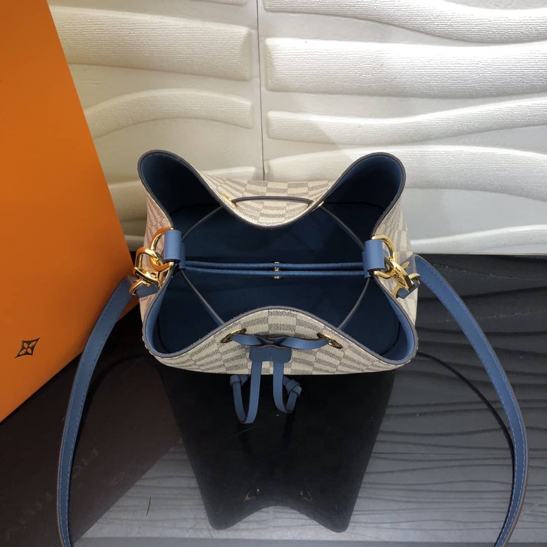 L0vis Vvtt0n Noe Monogram Canvas Replica Bucket Bag Beige Blue