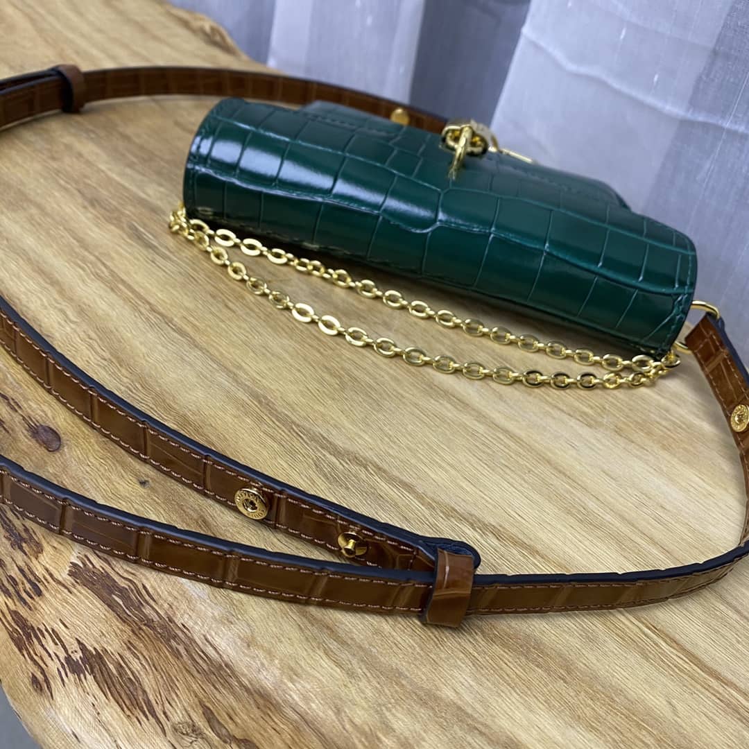 L0vis Vvtt0n Knockoff Chain Clutch Bag Green