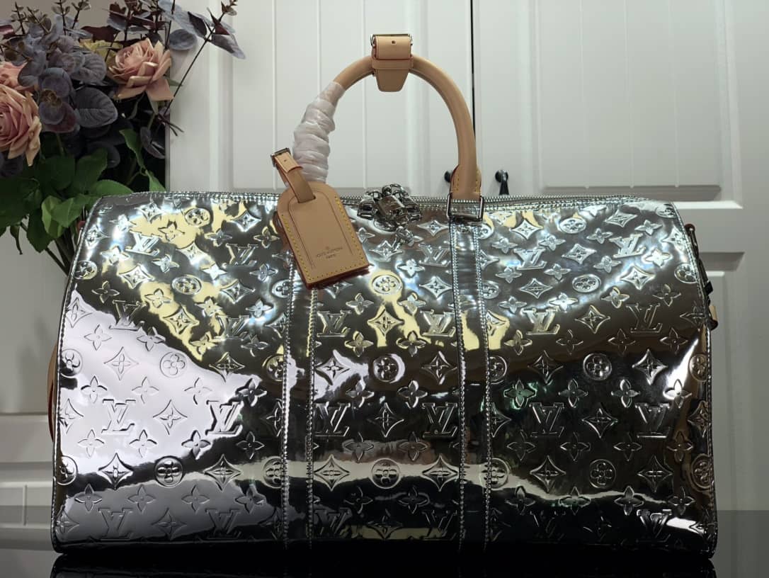 L0vis Vvtt0n Keepall Bandouliere 50 Silver Mirror Monogram Bag Replica M45886