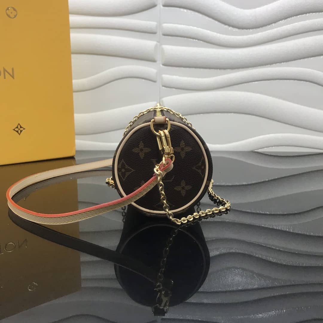 L0vis Vvtt0n Monogram Canvas Mini Round Replica Pochette Brown M40713
