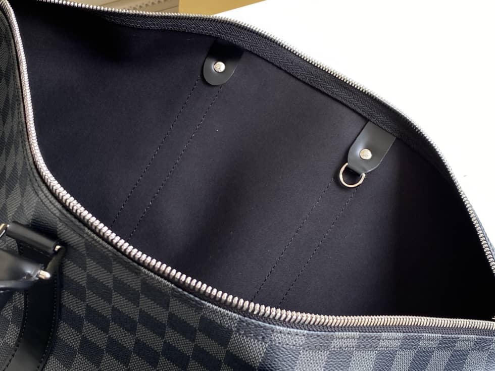 LV Duffle Bag Replica Keepall Bandouliere Damier Graphite 55 Black