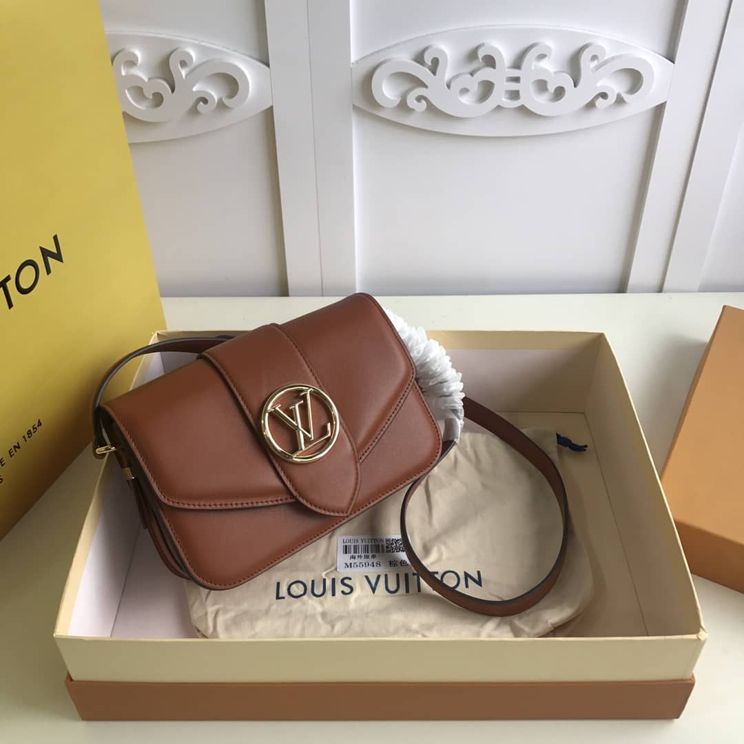 L0vis Vvtt0n Pont9 Neuf Leather Replica Shoulder Bag Brown M55948