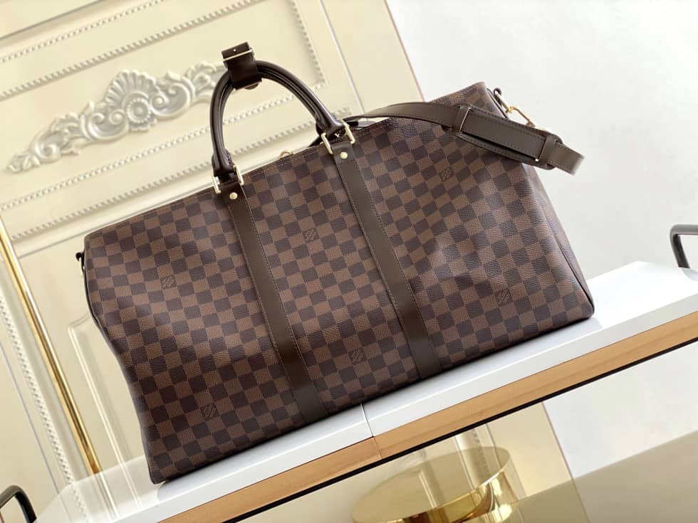 LV Duffle Bag Replica Monogram Keepall Bandouliere 50 Boston Bag Brown M41416