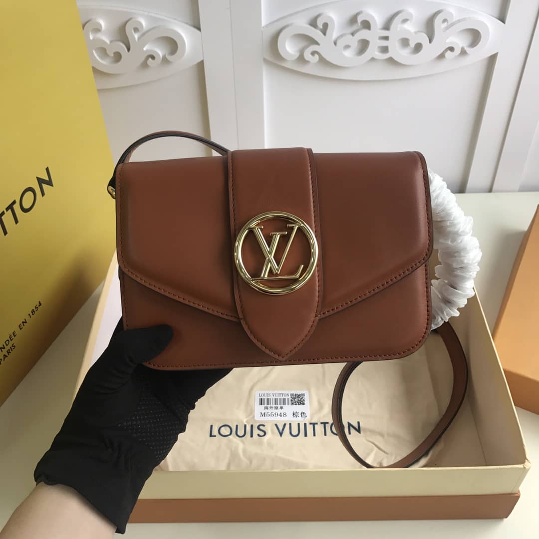L0vis Vvtt0n Pont9 Neuf Leather Replica Shoulder Bag Brown M55948