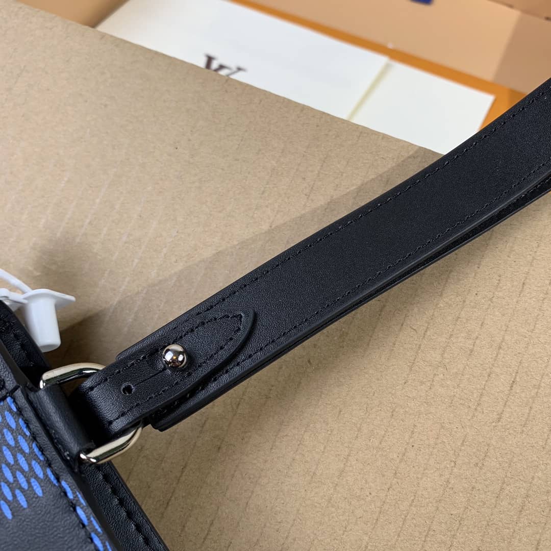 L0vis Vvtt0n Damier Infini 3D Cowhide Leather Standing Pouch Replica Blue N60449