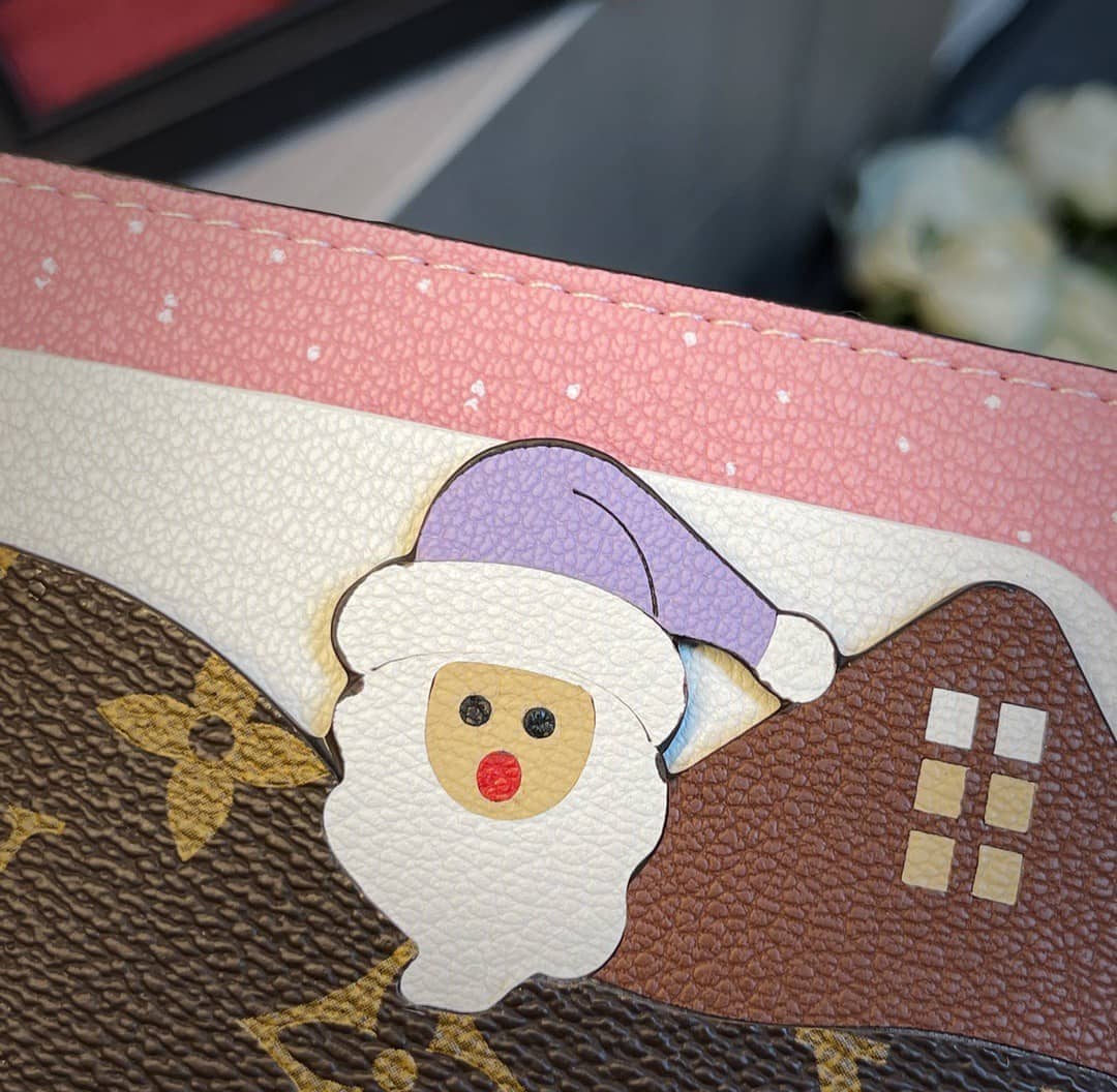 L0vis Vvtt0n Replica Monogram Canvas Card Holder Christmas Collection Blue