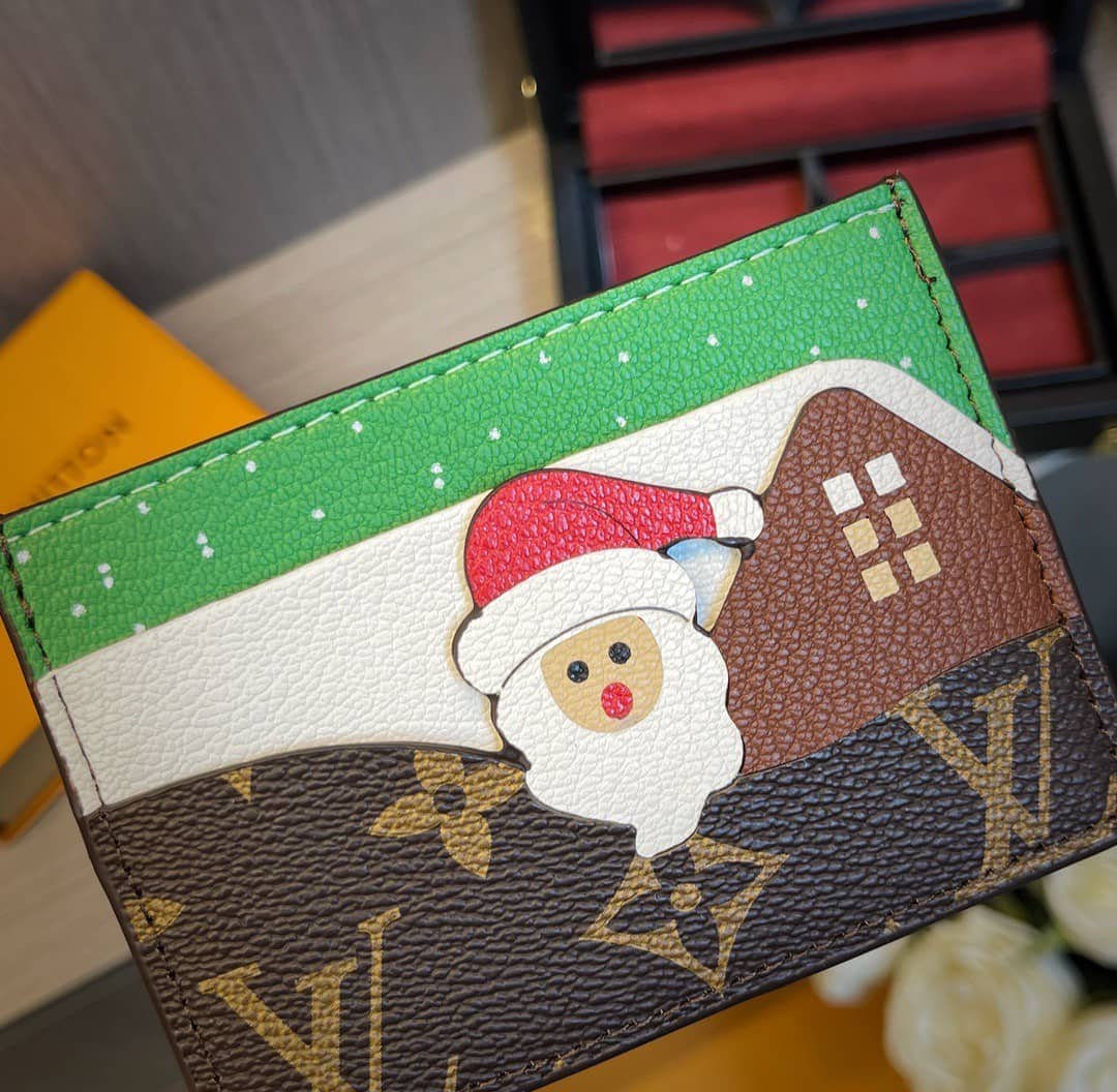 L0vis Vvtt0n Wallet Replica Monogram Canvas Card Holder Christmas Collection