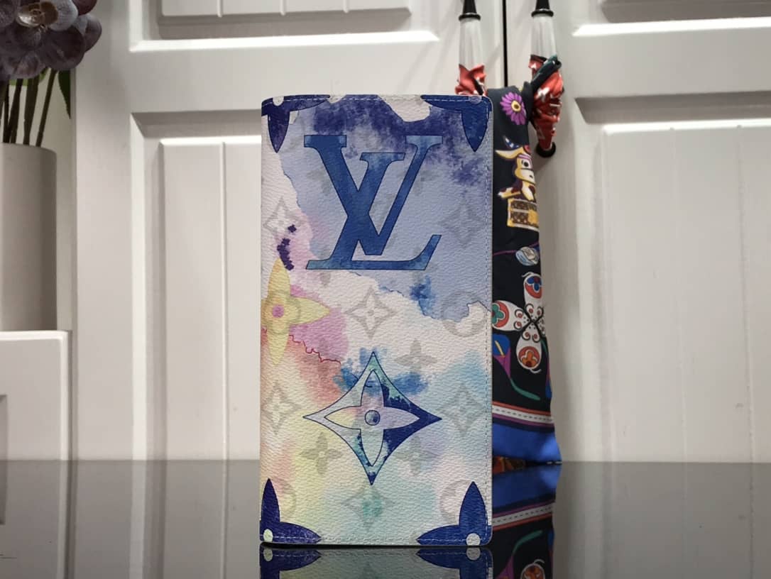 L0vis Vvtt0n Monogram Card Holder Replica On Strap Blue M80457