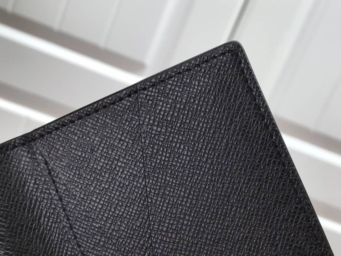 L0vis Vvtt0n Damier Graphite 3D Leather Grid Mens Card Bag Replica Black N60441