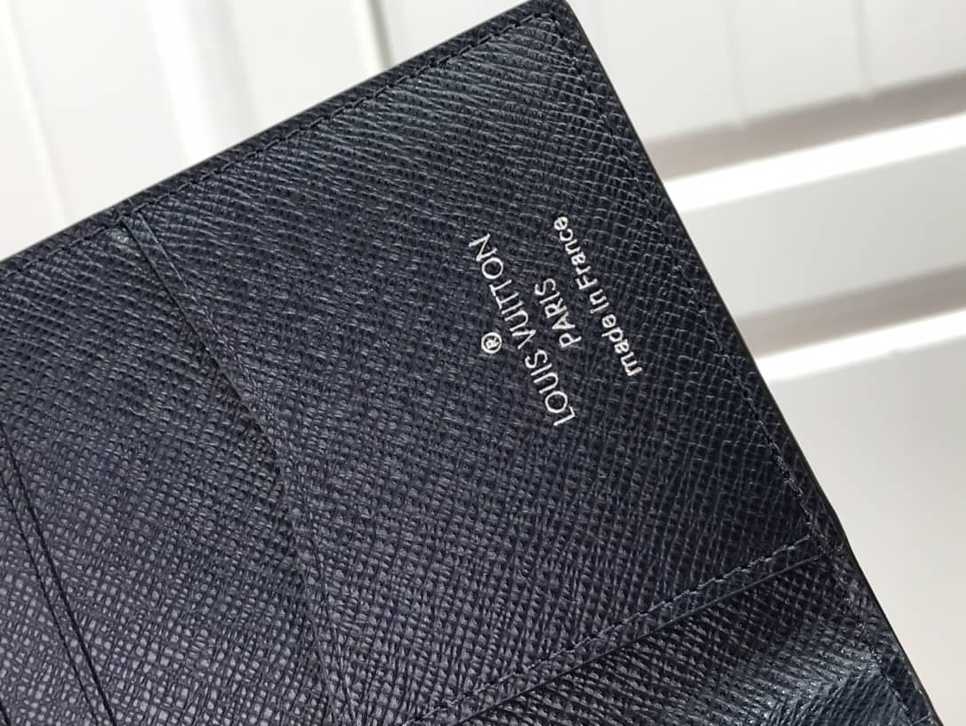 Best Replica L0vis Vvtt0n Damier Graphite 3D Leather Grid Mens Card Bag Replica Blue N60441(ColaReps)