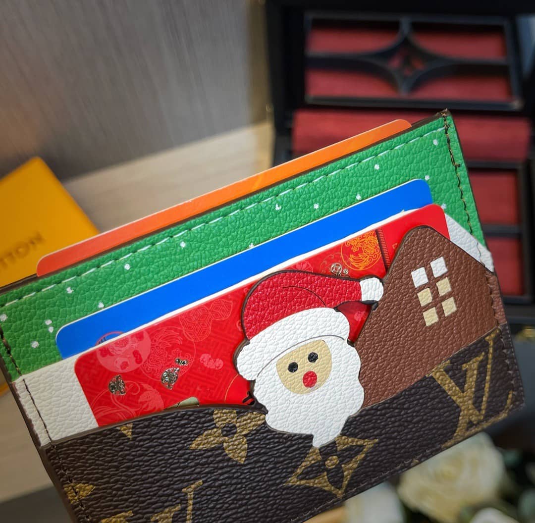 L0vis Vvtt0n Wallet Replica Monogram Canvas Card Holder Christmas Collection
