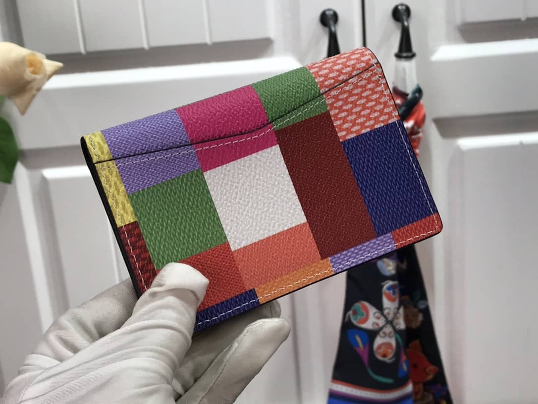 L0vis Vvtt0n Damier Graphite 3D Leather Grid Mens Card Bag Replica Colorful N60441