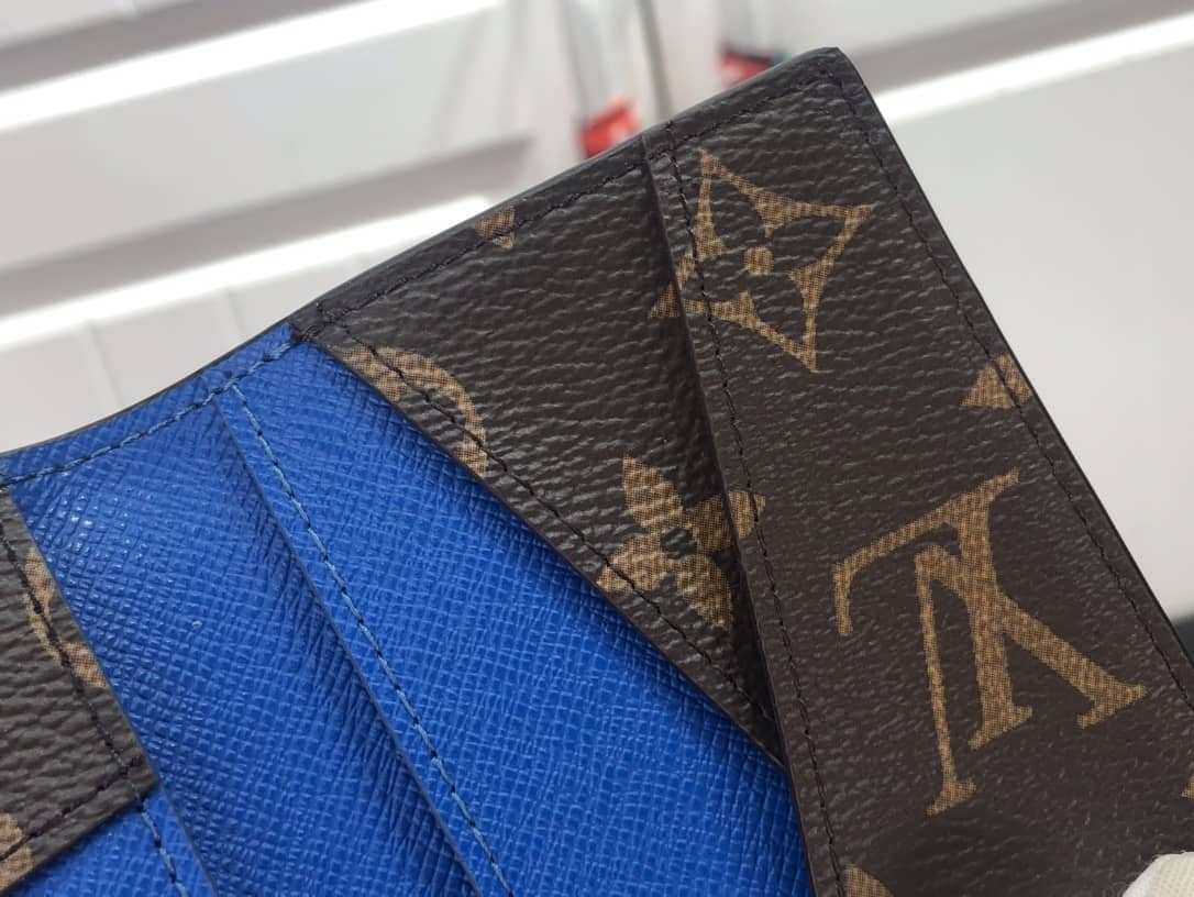 L0vis Vvtt0n Pocket Organizer Monogram Neon Card Holder Replica Blue M80779