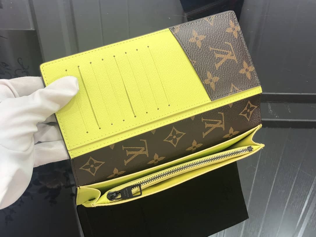 L0vis Vvtt0n Monogram Long Leather Brazza Wallet Replica Yellow M80790