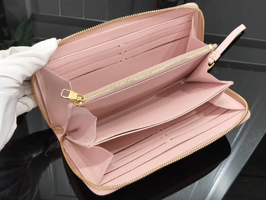L0vis Vvtt0n Gradient Monogram Leather Zippy Wallet Replica Pink M80402