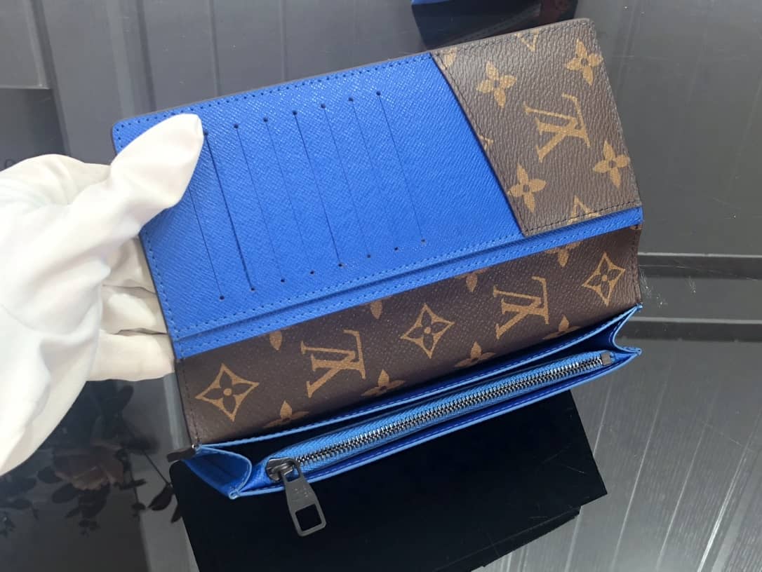 L0vis Vvtt0n Monogram Long Leather Brazza Wallet Replica Blue M80790
