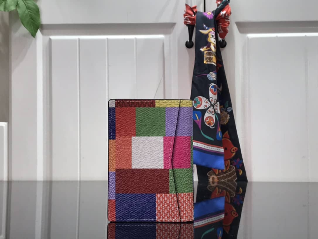 L0vis Vvtt0n Damier Graphite 3D Leather Grid Mens Card Bag Replica Colorful N60441