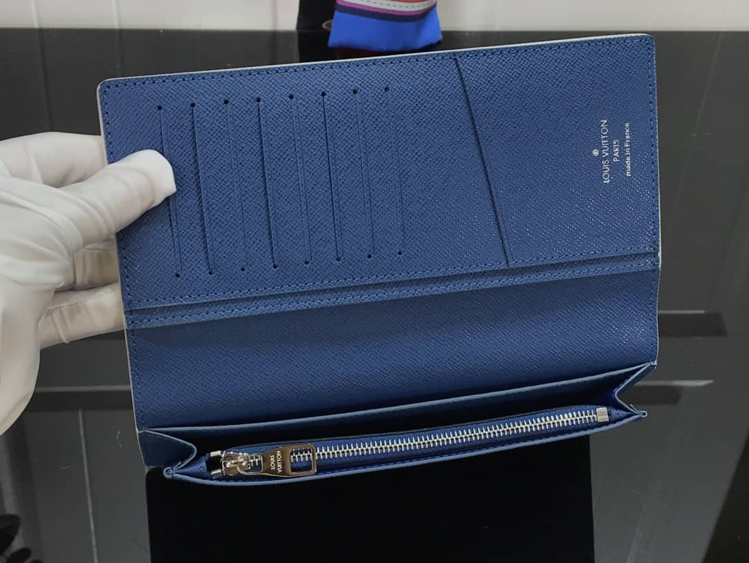 L0vis Vvtt0n Monogram Card Holder Replica On Strap Blue M80457