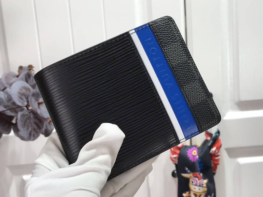 L0vis Vvtt0n Epi Damier Graphite Multiple Replica Wallet Black M69538