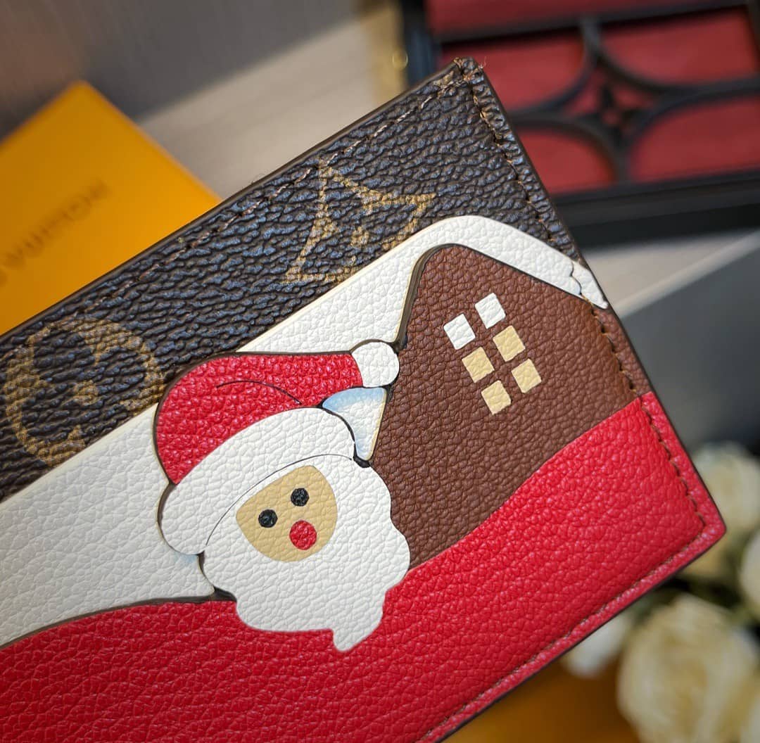 L0vis Vvtt0n Wallet Replica Monogram Canvas Card Holder Christmas Collection