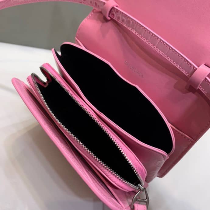 Ba1en*iaga Crocodile Embossed Box Replica Shoulder Bag